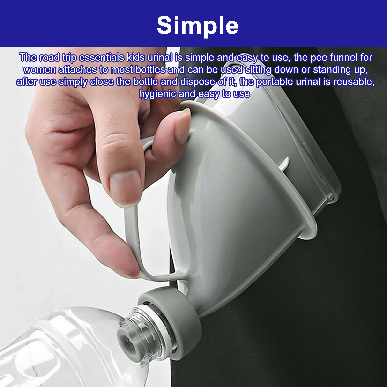 2X Unisex Portable Potty Pee Funnel Adult Emergency Urinal Device Outdoor Toilet