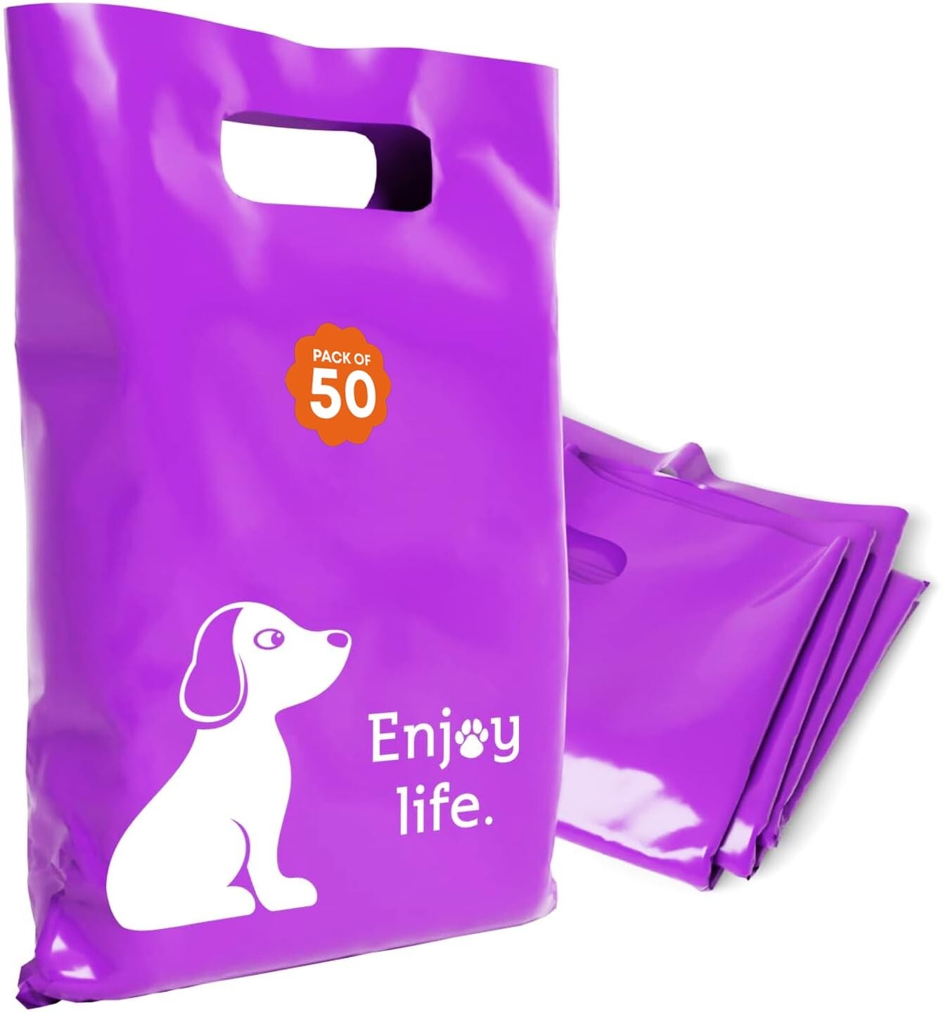 OPTIPAK 12x15 Plastic Bags – 50 Pack with Die-Cut Handles for Retail & Party