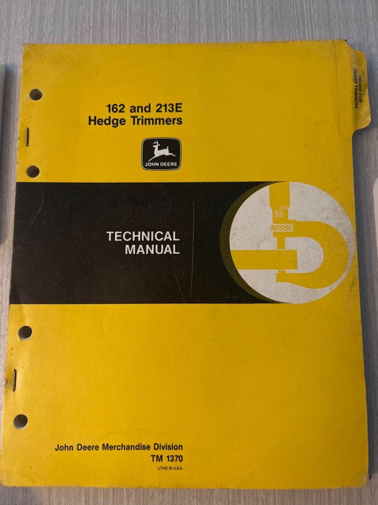 John Deere 162/213E Hedge Trimmers Technical Manual