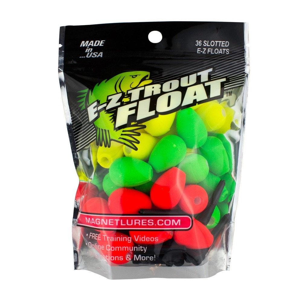 Trout Magnet E-Z Float Fishing Bobbers, Easy Depth 36 pack, Multi