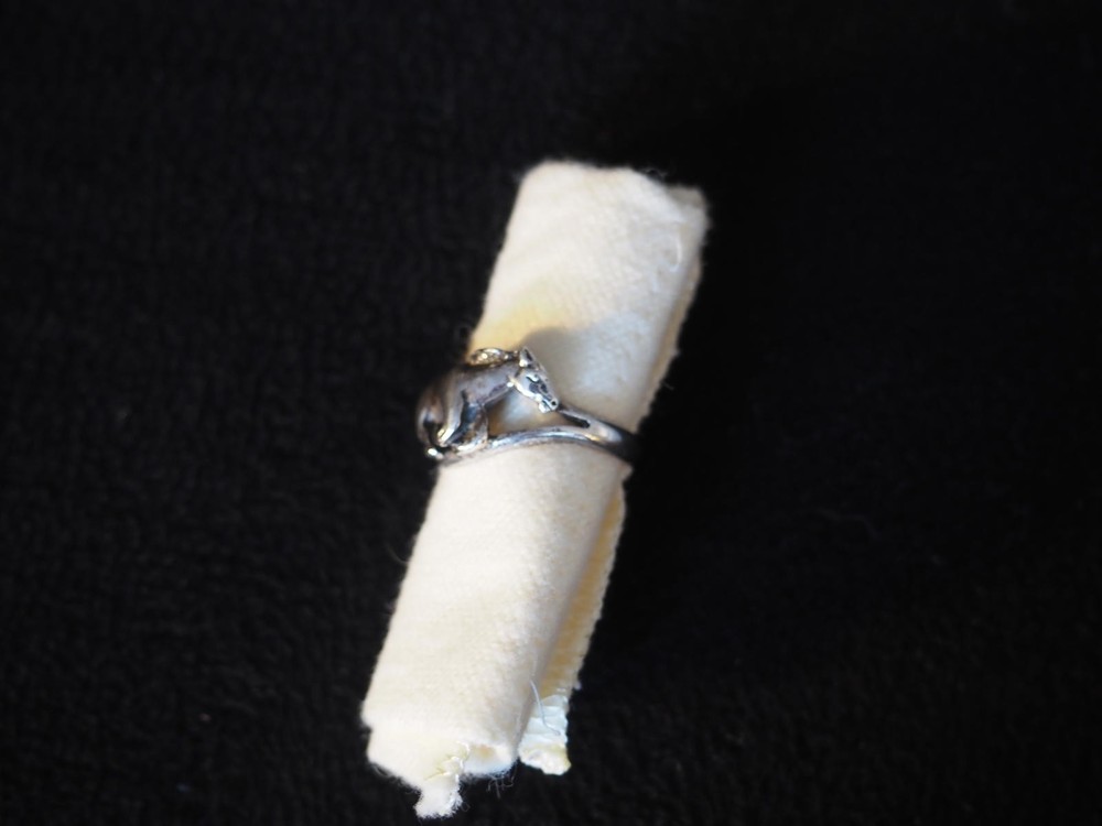 Vintage Sterling Silver Galloping Horse Ring, Size 4