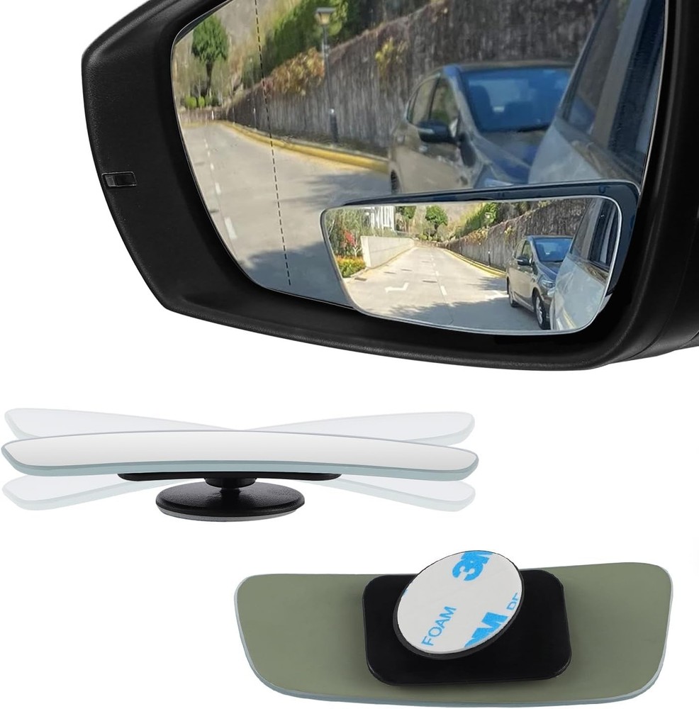 Blind Spot Mirror, Rectangular Shaped HD Glass Frameless Convex Rear View Mir...