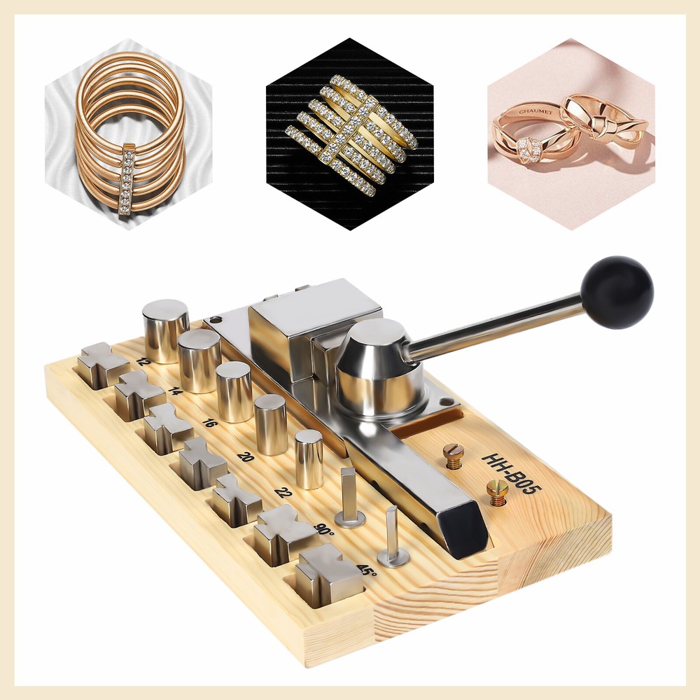 Ring Bender Tool Set for Jewelry Making with Multiple Core Dies