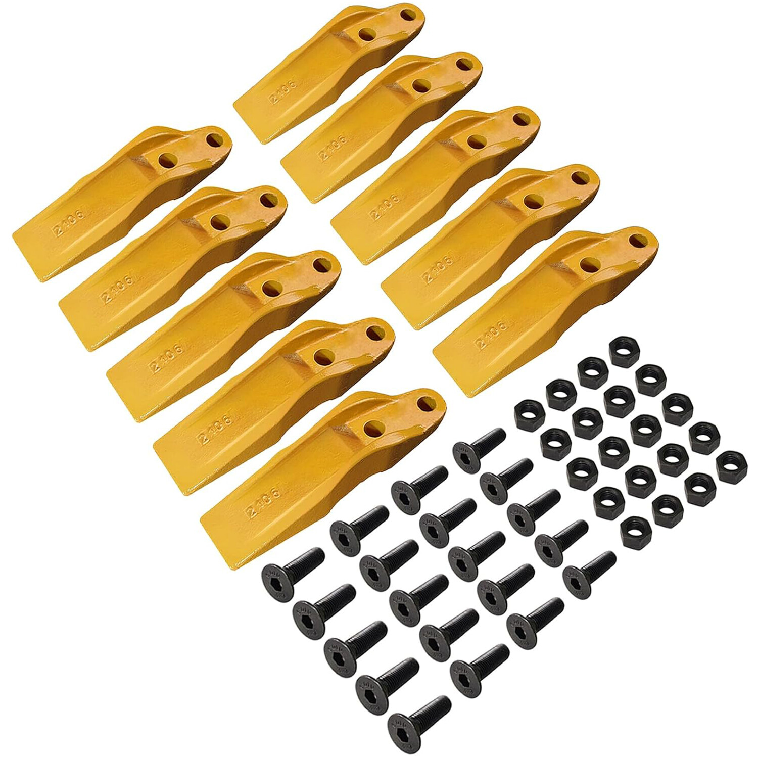 132-4720 Cat Skid Steer Bucket Teeth Aftermarket Teeth with Bolts and Nuts 10PK