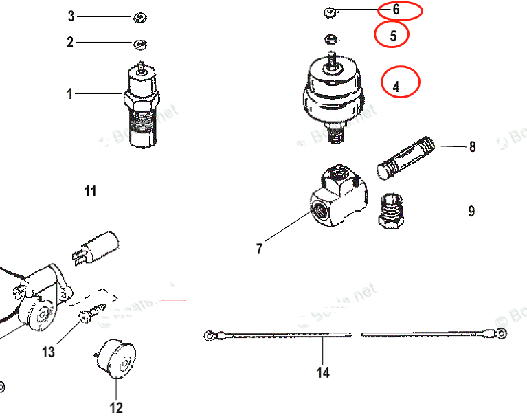 Mercury MerCruiser Oil Pressure Sender Alarm Switch 87-805605A1, OP22900, 97767
