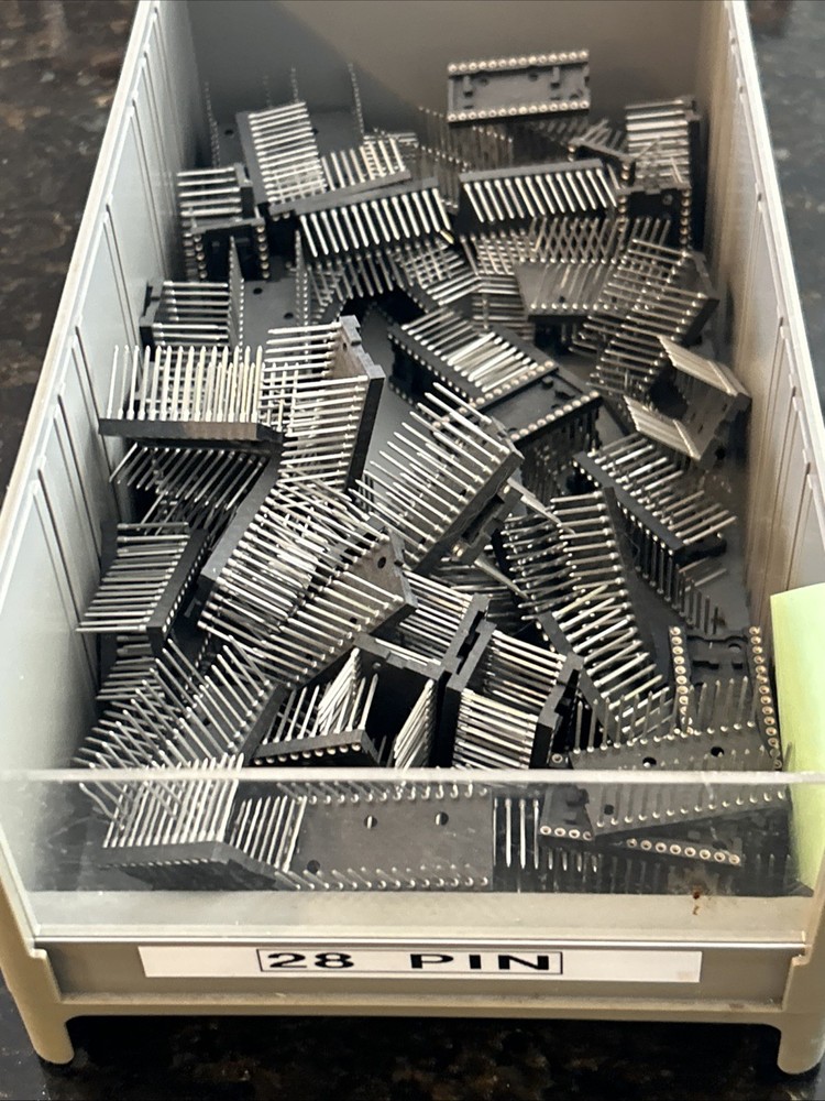 IC SOCKET, 28 PIN DIP SOCKET, WIRE WRAP, Screw Machine, Tin, Gold