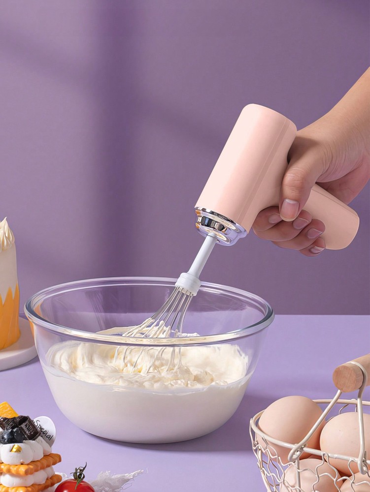 1pc Rechargeable Handheld Electric Egg Beater, Wireless Automatic Adjustable Gea