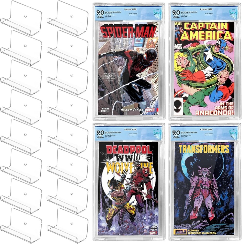 16 Transparent Floating Comic Book Display Stands Book Display Frames