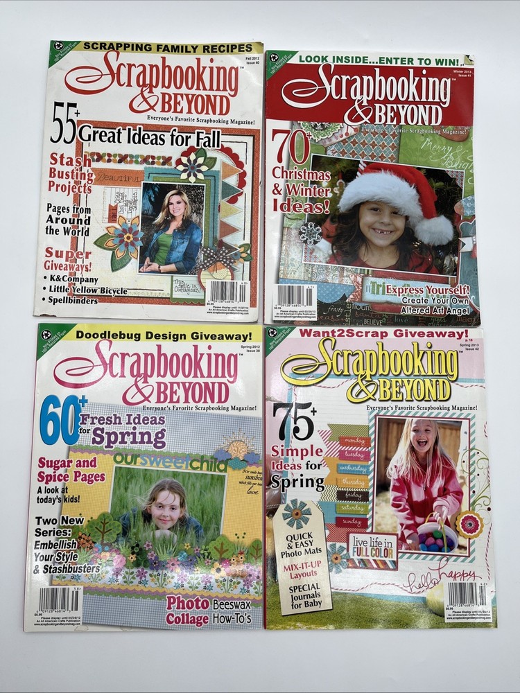 Lot 4 Scrapbooking & Beyond Magazines Pattern Inserts Included Craft Ideas