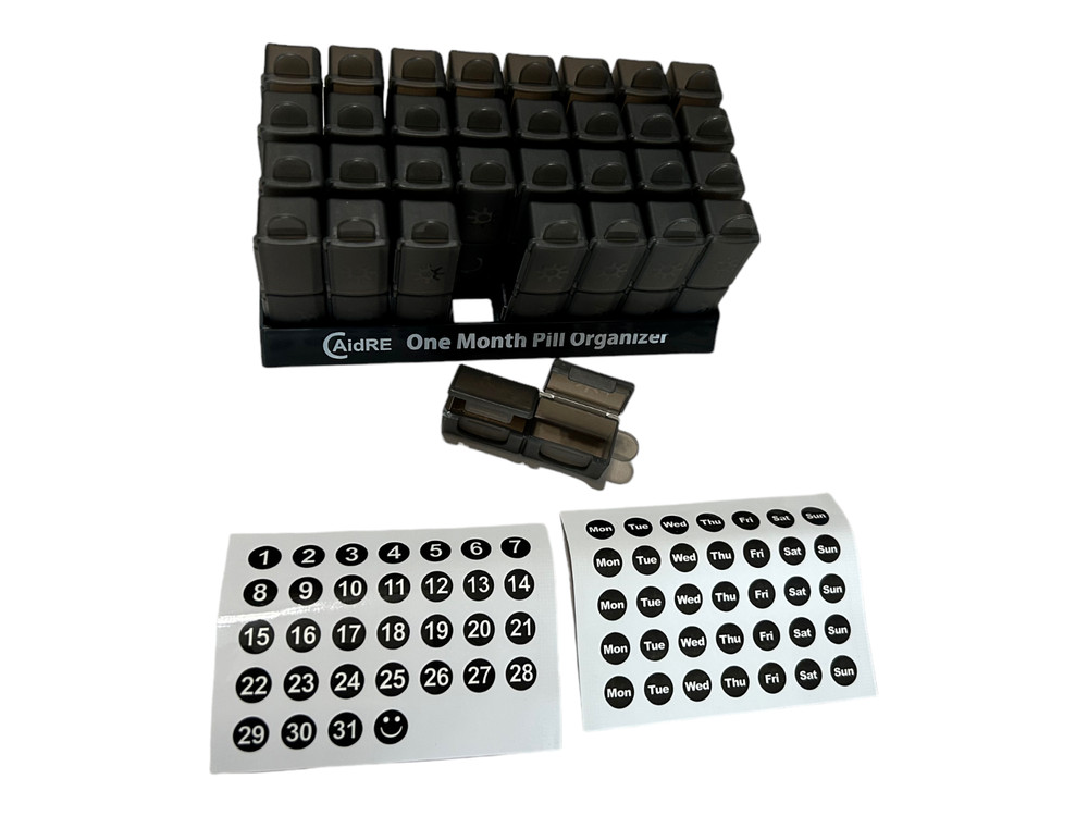 Pill Organizer 32 Day (64 Compartments) - Each Day Has 2 (Snap Close) Removeable