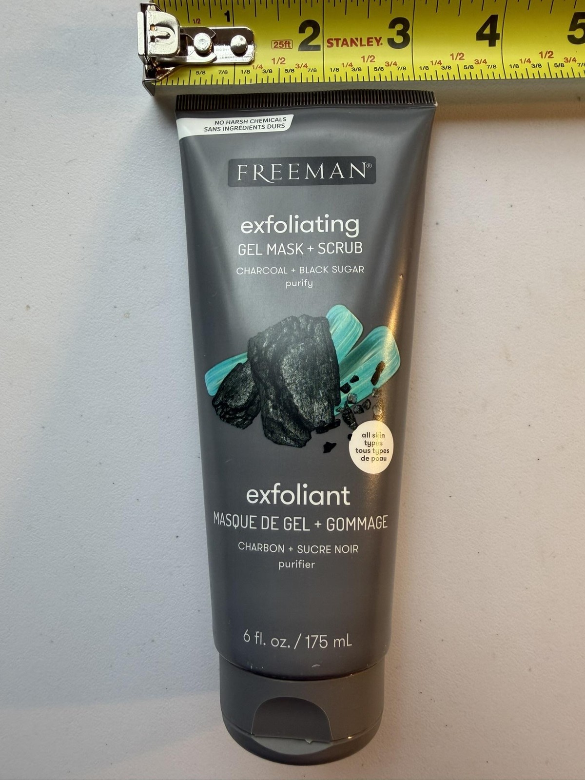 Freeman Exfoliating Gel Mask + Scrub Charcoal Black Sugar 6 Fl Oz Face Skincare
