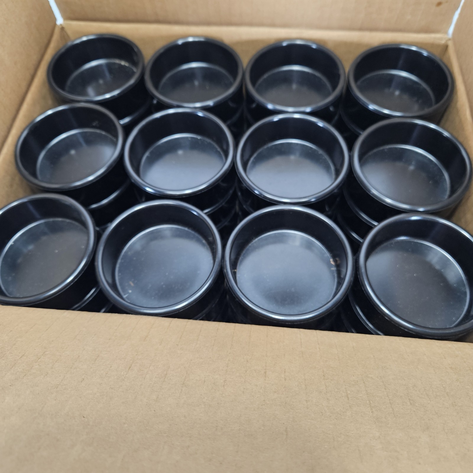 Gessner #0372 Melamine Straight Side Ramekin 2 oz Stackable Black Case 72 6 Dz