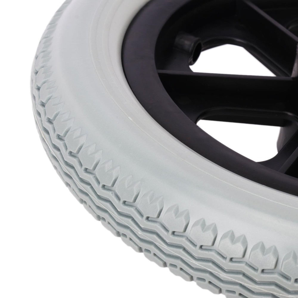 2-pack 12 Inch Solid Tire Construction Premium Plastic Spoked Wheel (grey), 1...