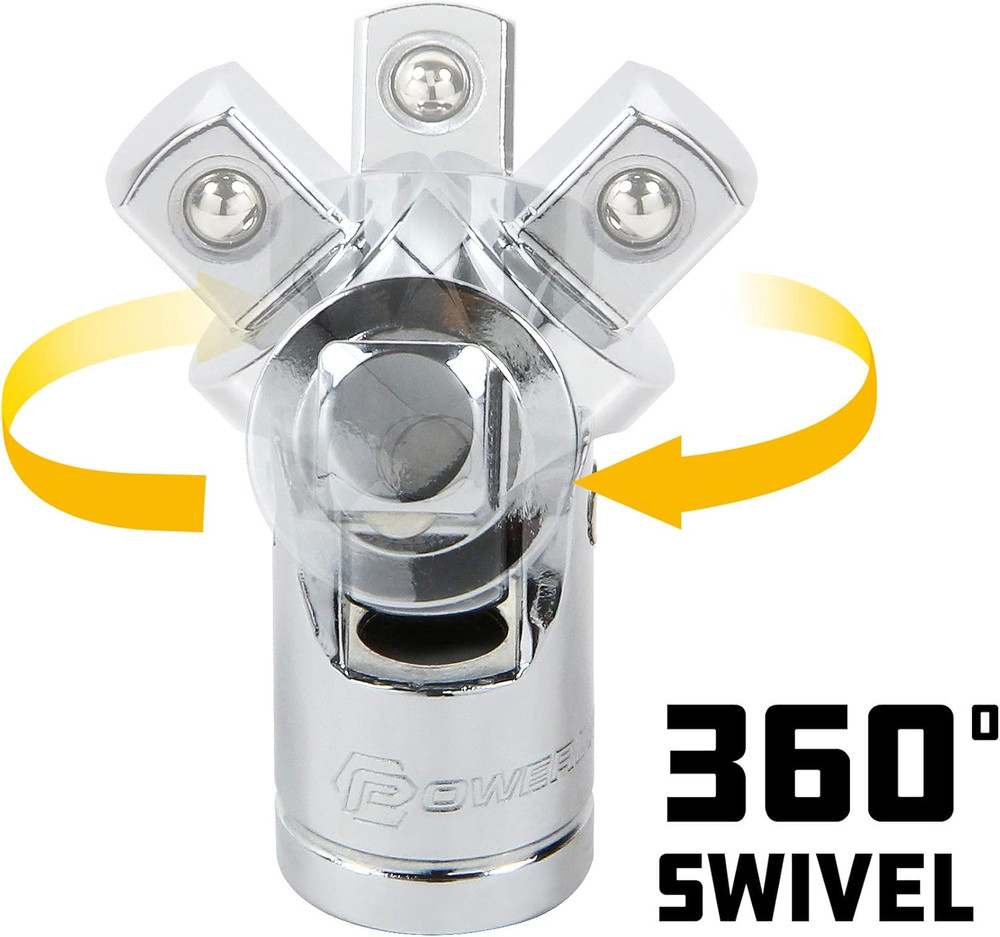 7 Piece Universal Joint and Socket Adaptor Set, U-Joint and Socket Extension Set