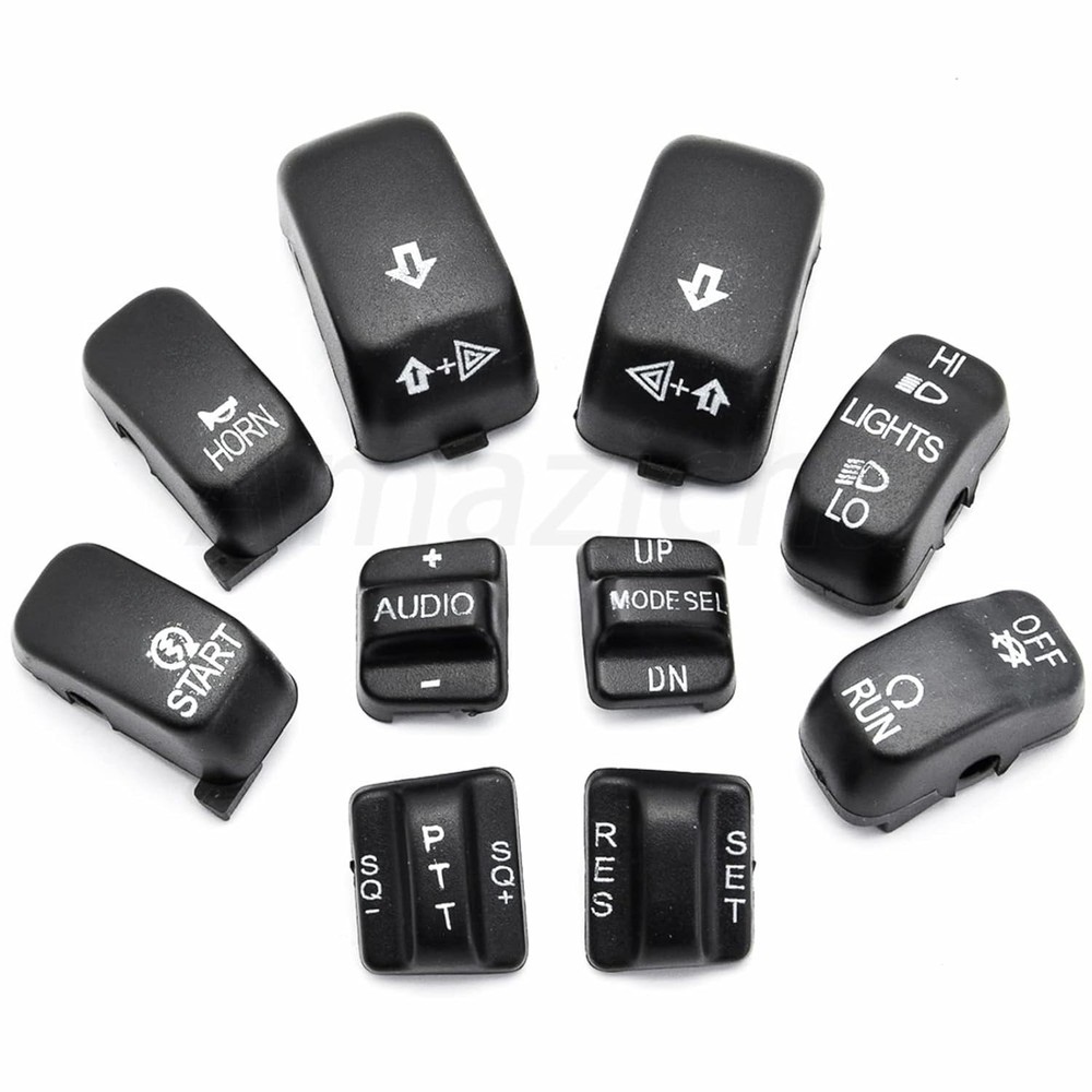 10 Pcs Black Hand Control Switch Housing Caps for Harley Davidson Models