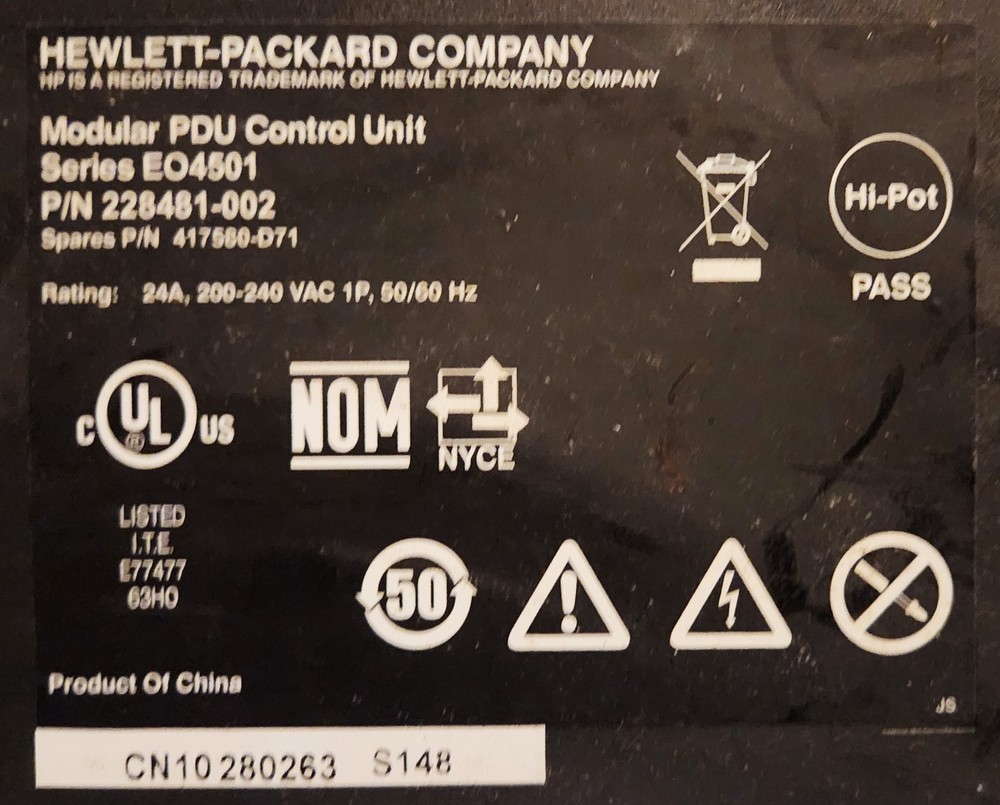 HP PDU Server Power Distribution Unit System - 2 Control Units, 6 Extension Bars