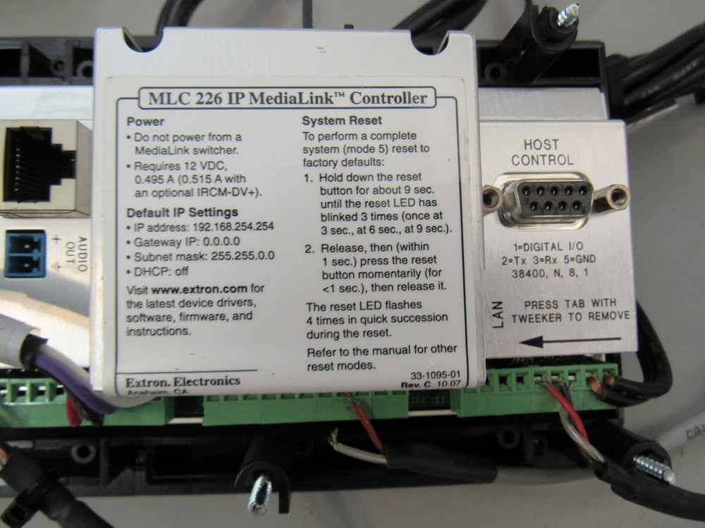 Extron MLC 226 IP DV+ MediaLink Controller with cables & power cord