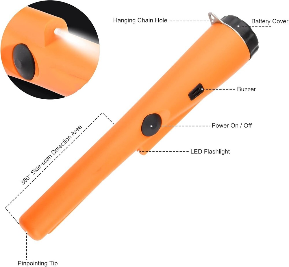 Metal Detector HandHeld Pro Pinpointer Pointer Probe Sensitive Tester Waterproof