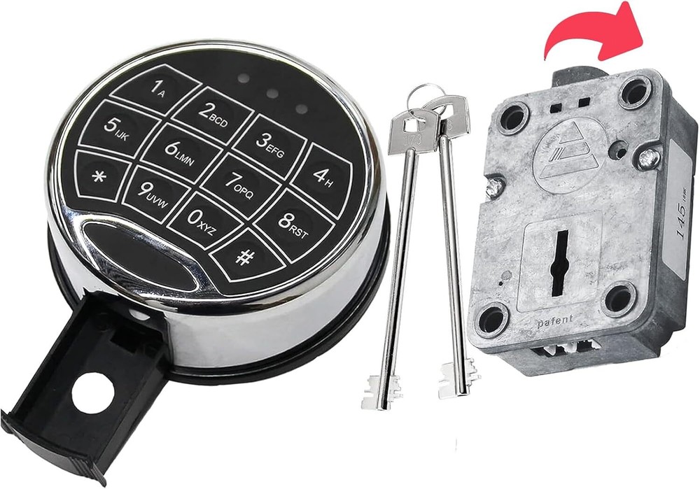 Ambition Safe Lock Replacement Electronic Keypad Lock Right Swing Bolt & 2 Key