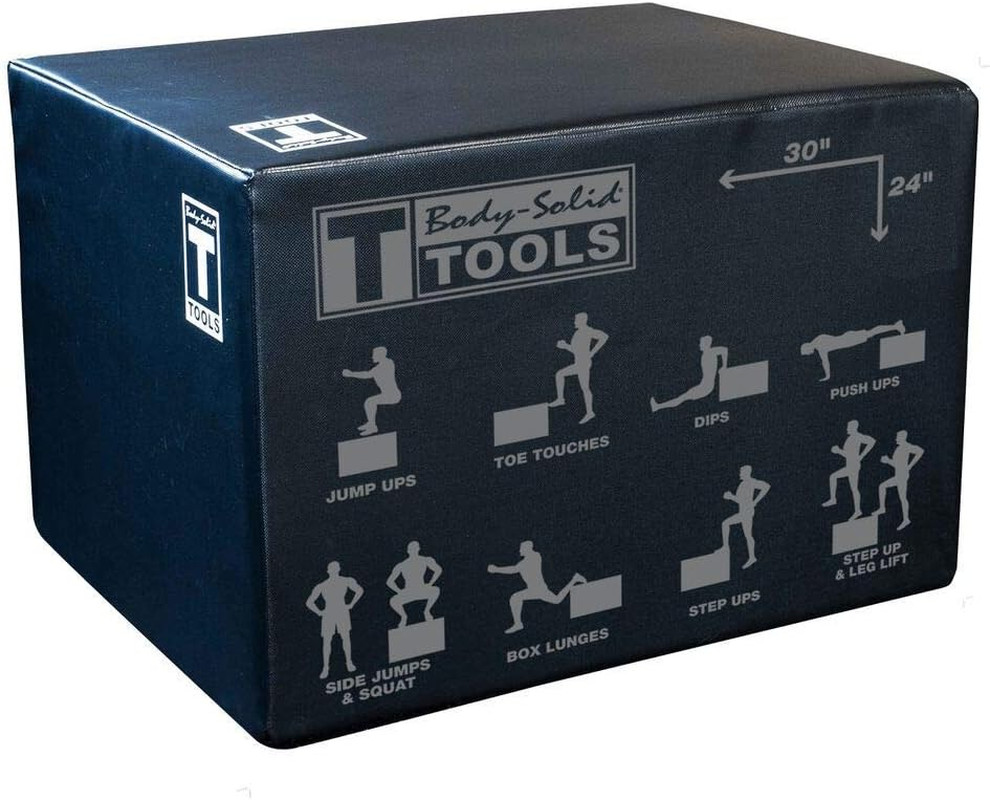 Body-Solid 3-Way Plyometric Box Set - Exercise, Jump, and Step up Boxes for Trai