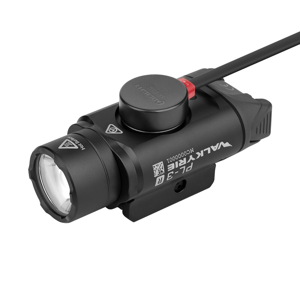 Olight PL-3R Valkyrie Rechargeable Rail Mounted Light, Black, 1500 Lumens, 205 M