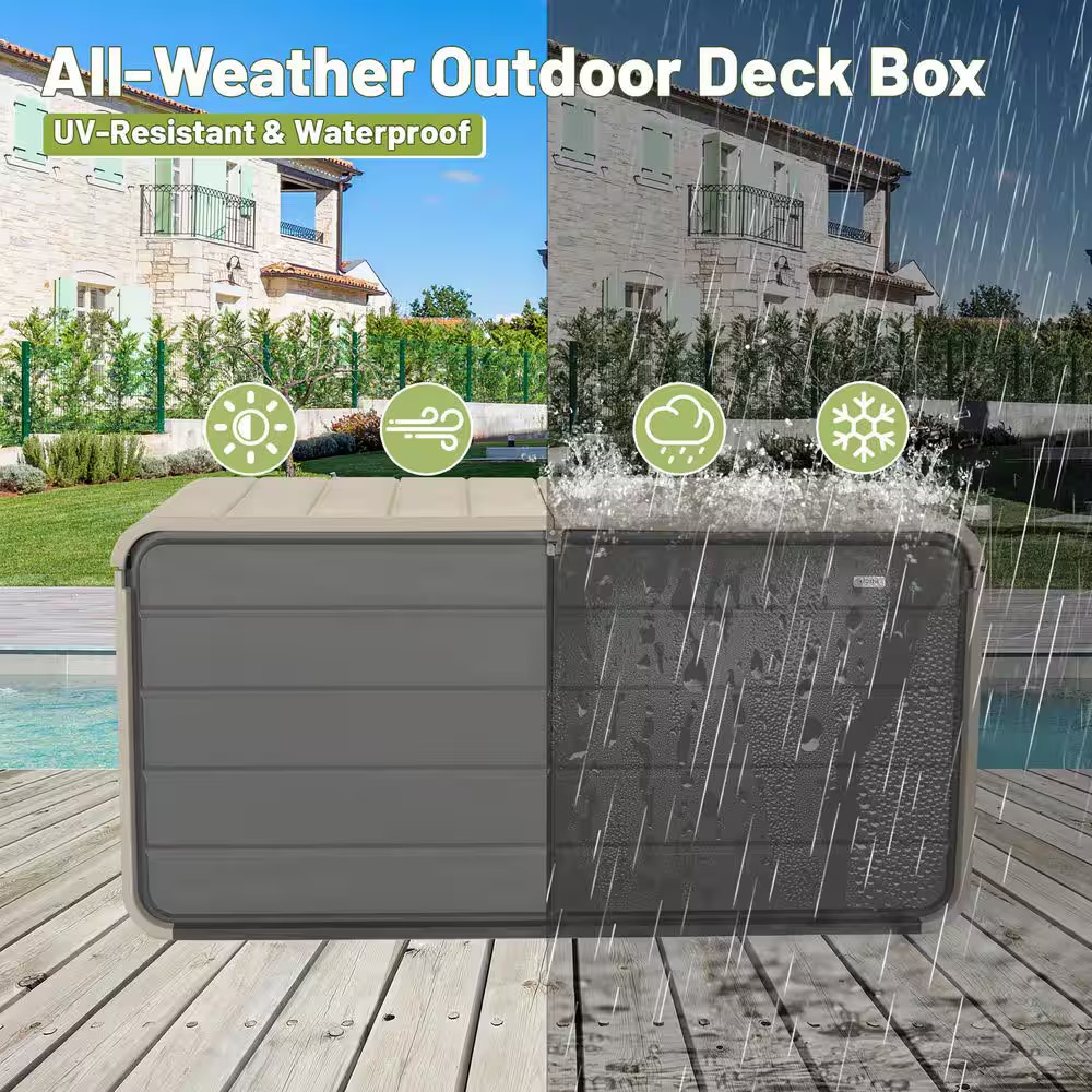 260 Gal. Plastic Outdoor Storage Deck Box