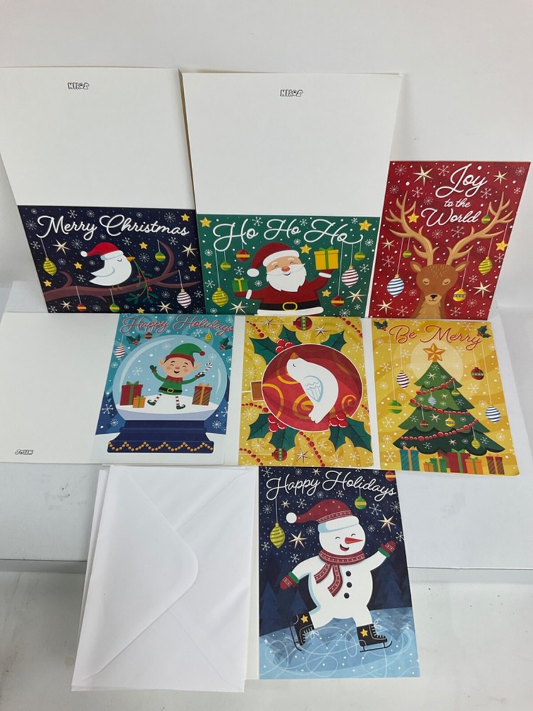 Christmas Greeting Card Set With Envelopes | 72 Pack | Blank Inside Asst Style