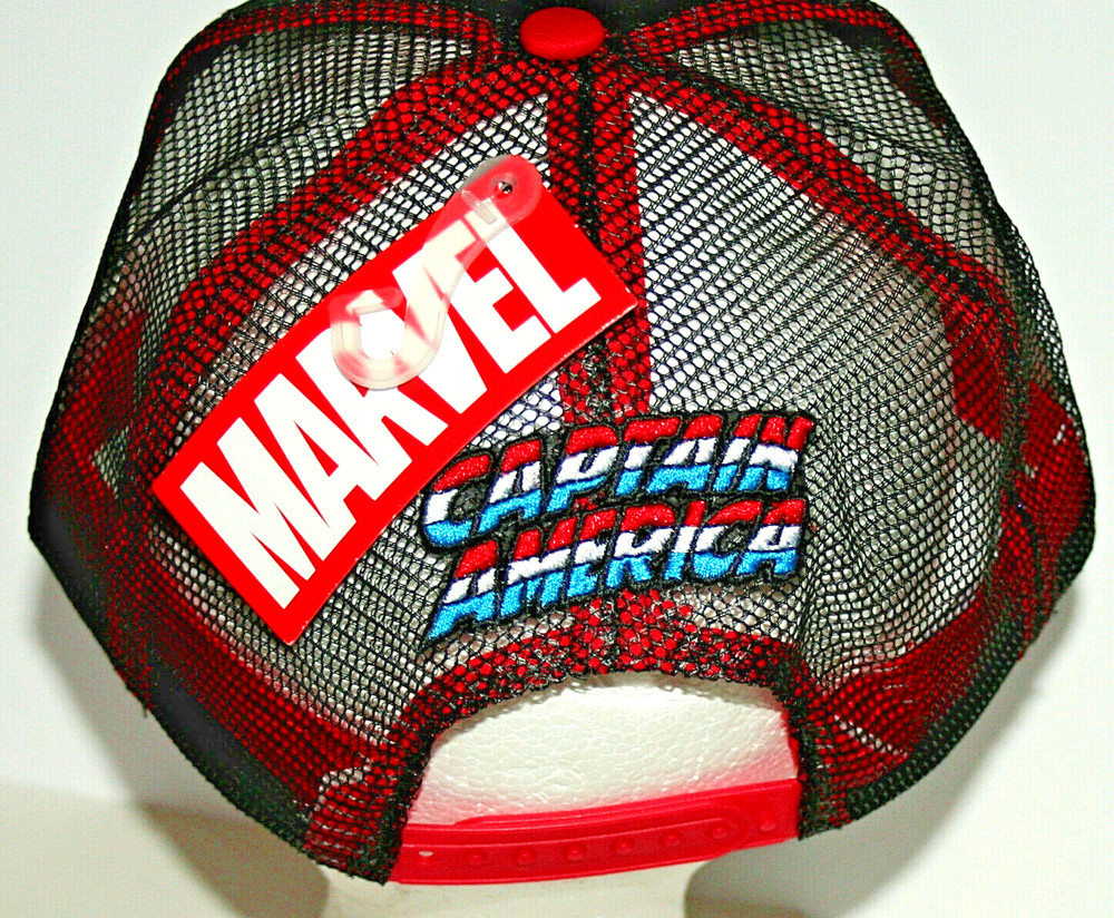 Marvel Comics Captain America Logo Mesh Baseball Cap Hat New Tags Snapback OSFM