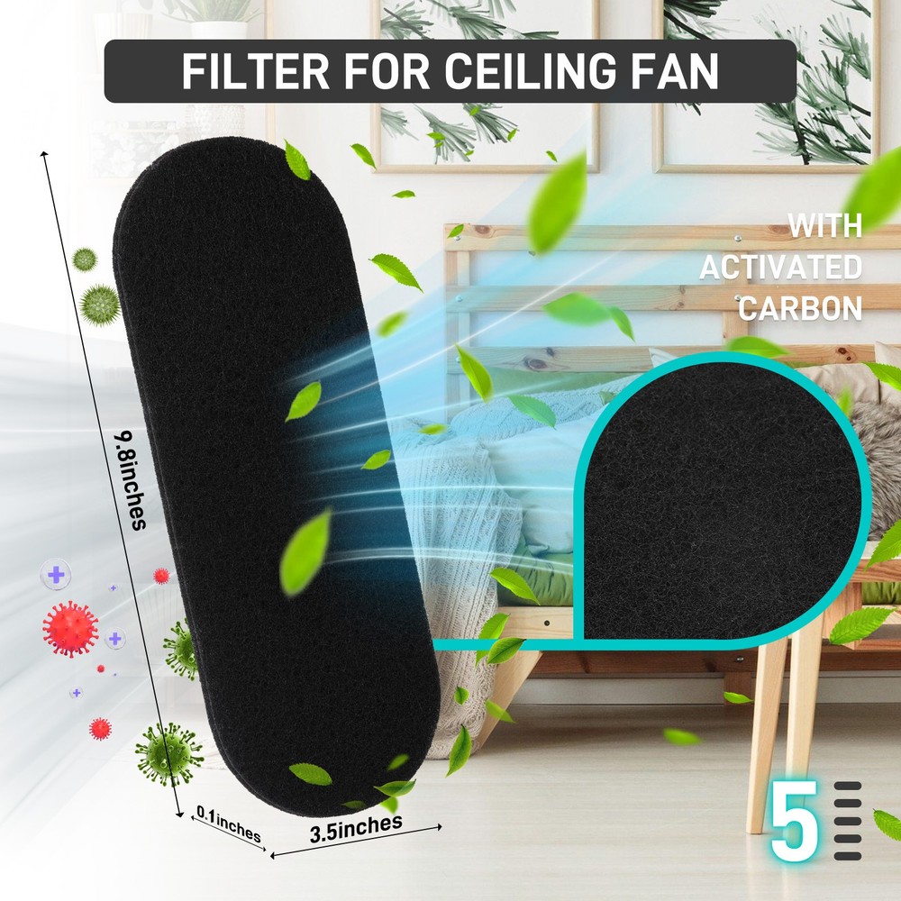 3MM Ceiling Fan Filter Ceiling Active Shell Carbon Fiber Filter Quick