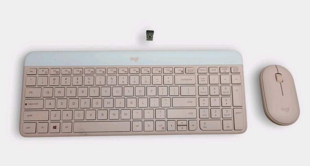 Logitech - MK470 Full-size Pink Wireless Scissor Keyboard and Mouse Bundle