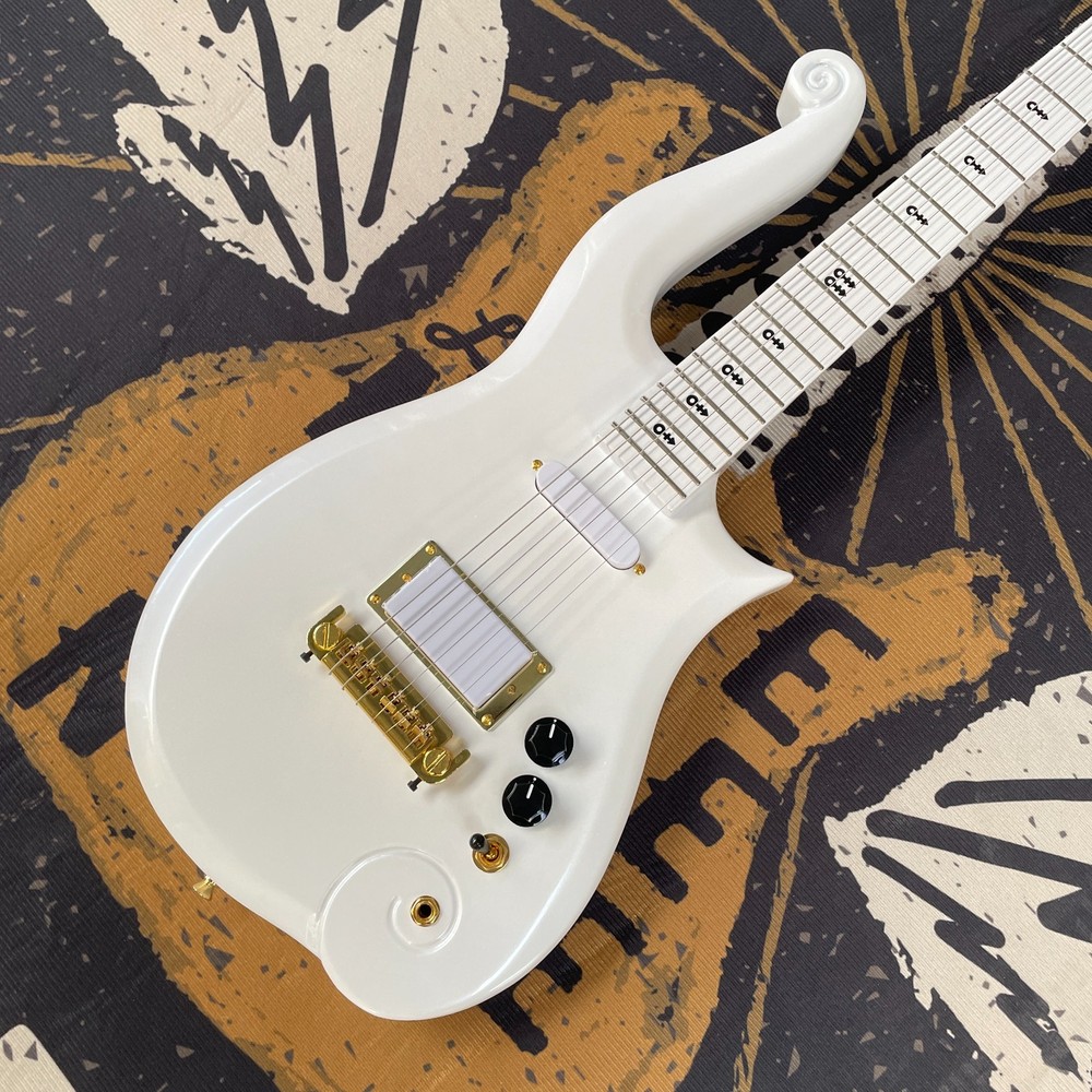 White Cloud Prince Electric Guitar 6String Custom Inlay Free Ship