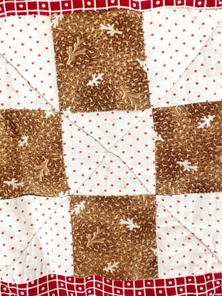 Vintage Handmade Nine Patch Quilt