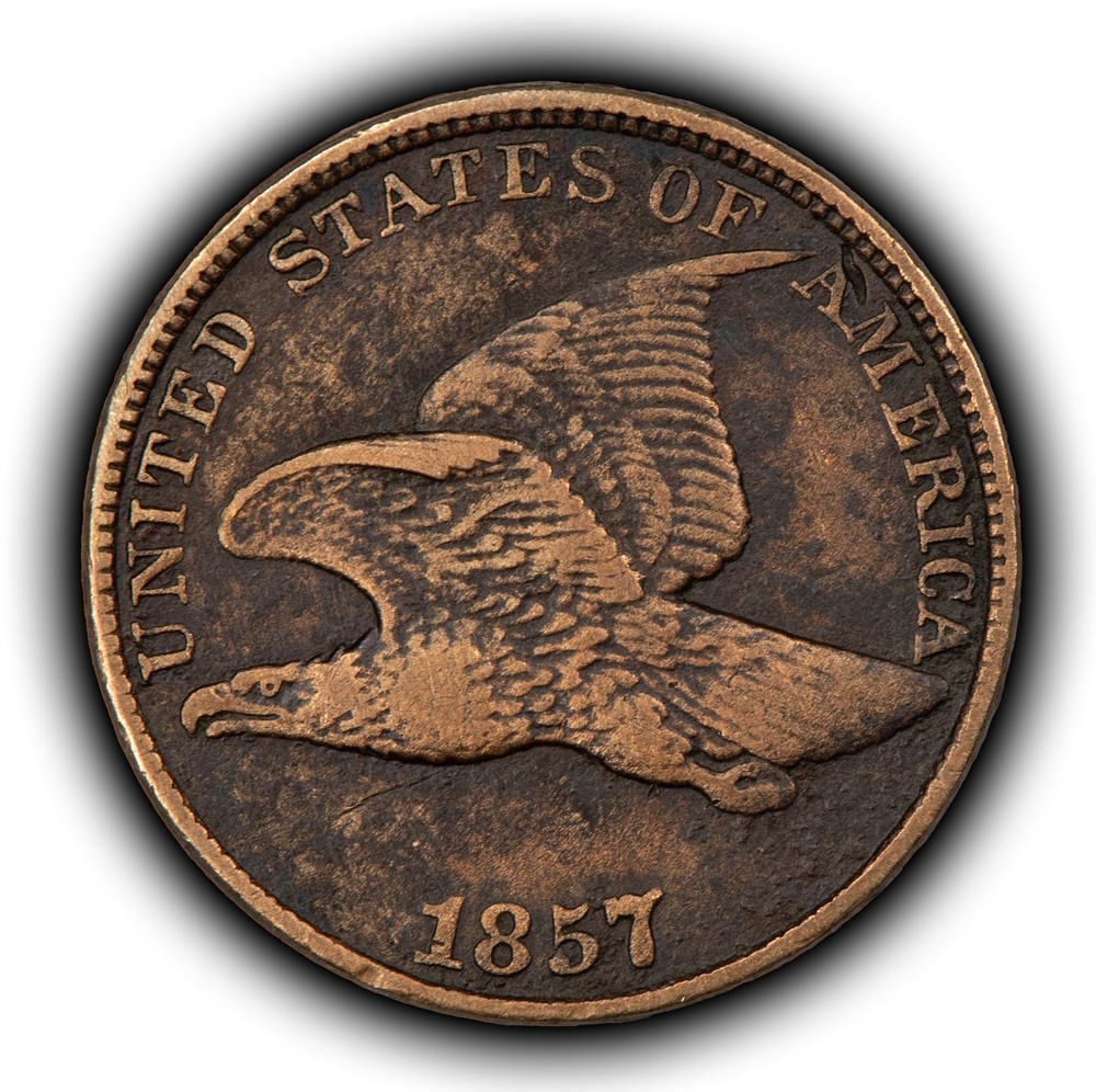 1857 1c Flying Eagle Small Cent - VF - SKU-Y6460