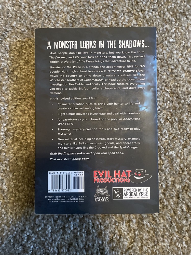 Monster of the Week RPG Book