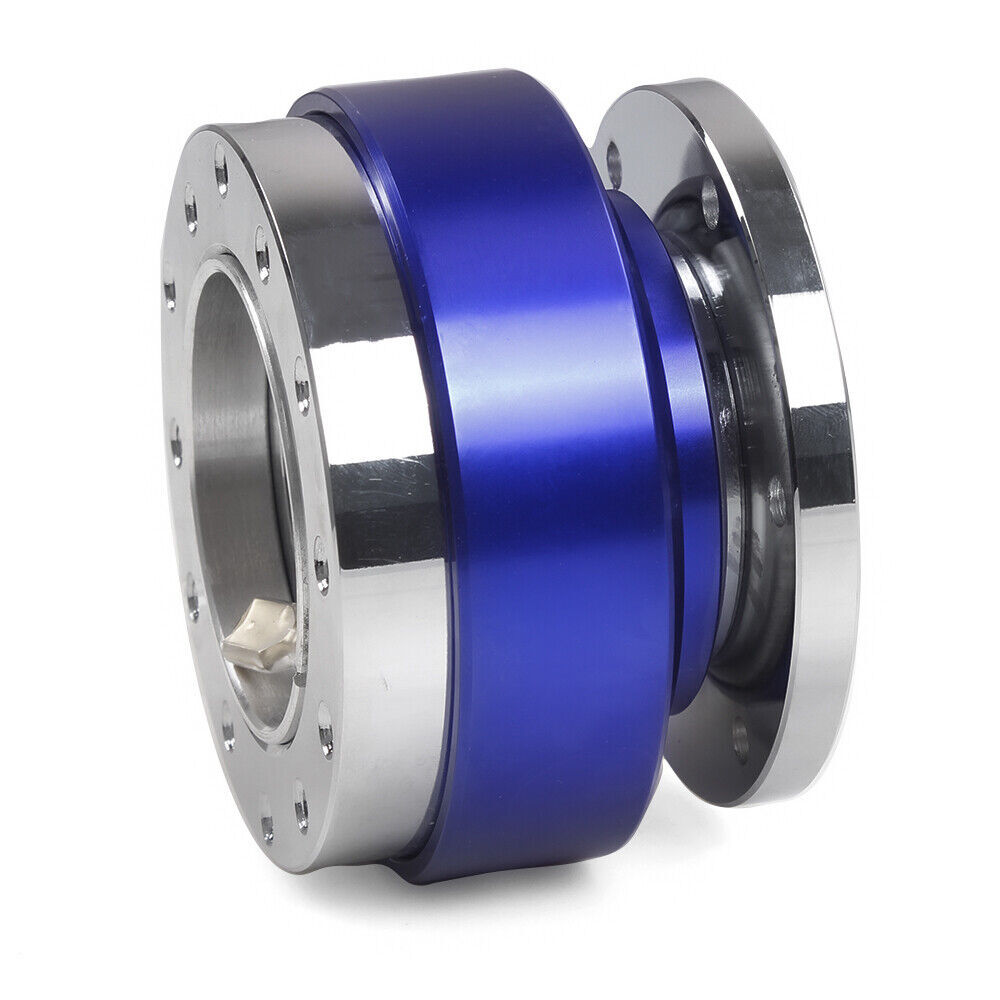 12.5" Universal Blue D Shape Racing Steering Wheel w/ Quick Release Adapter Kit