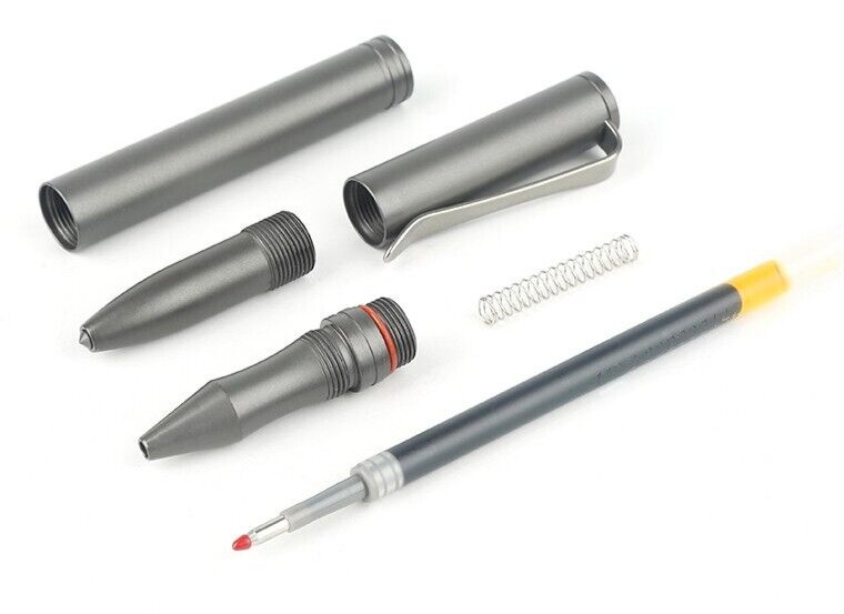 Lightweight Titanium Alloy EDC Survival Pen – Black Ink (New)