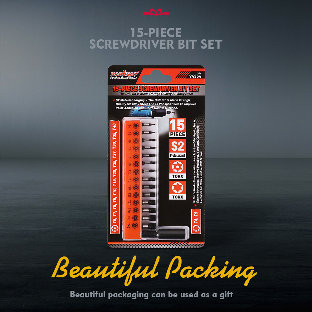 15pc Torx Bit Set Quick Change Connect Impact Driver Drill Security Tamper Proof
