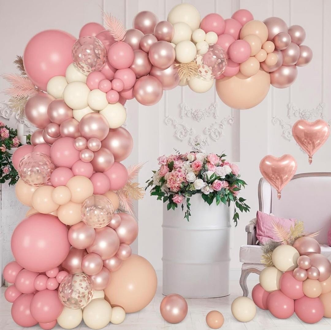 Dusty Pink Balloon Arch Kit Blush Rose Gold Baby Shower Wedding Decor