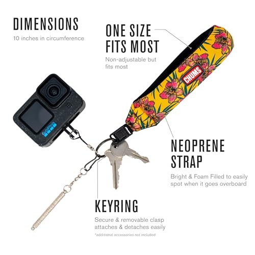 SportFloat Floating Wrist Strap – Waterproof Flotation Strap Keychain – Leaves