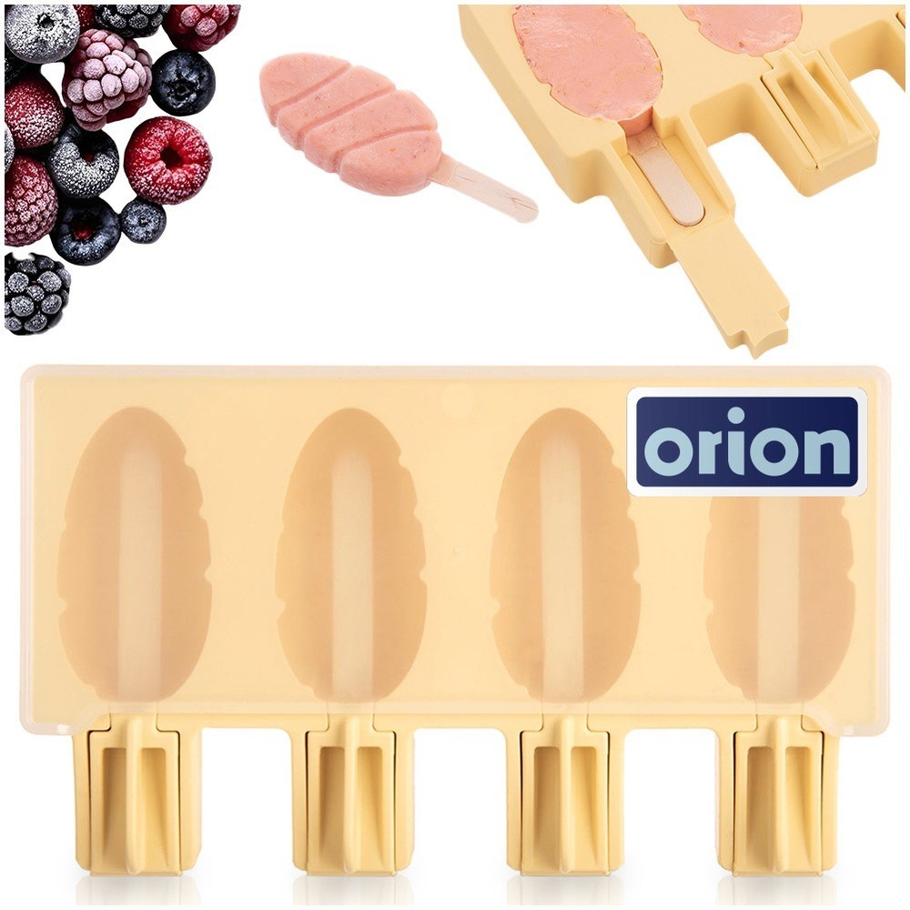 Yellow silicone ice pop molds with lids