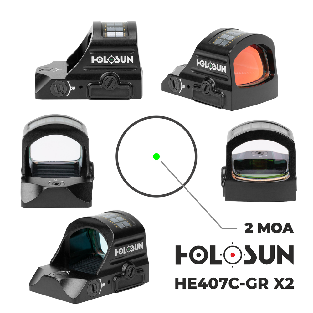 Holosun HE407C-GR X2 2 MOA Green Dot Sight