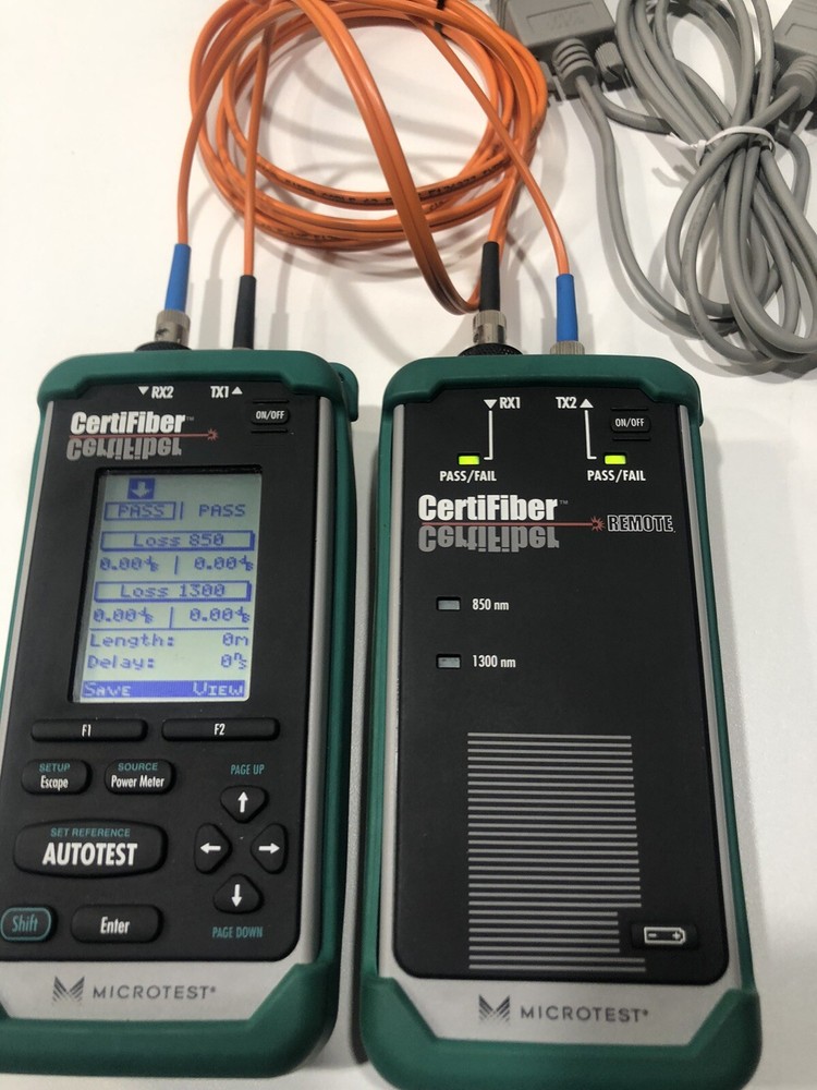 Microtest CertiFiber Optic Advanced certification for multimode Fiber Network