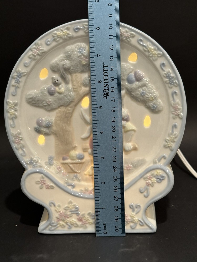 Long Rich Easter Rabbits Ceramic Night Light