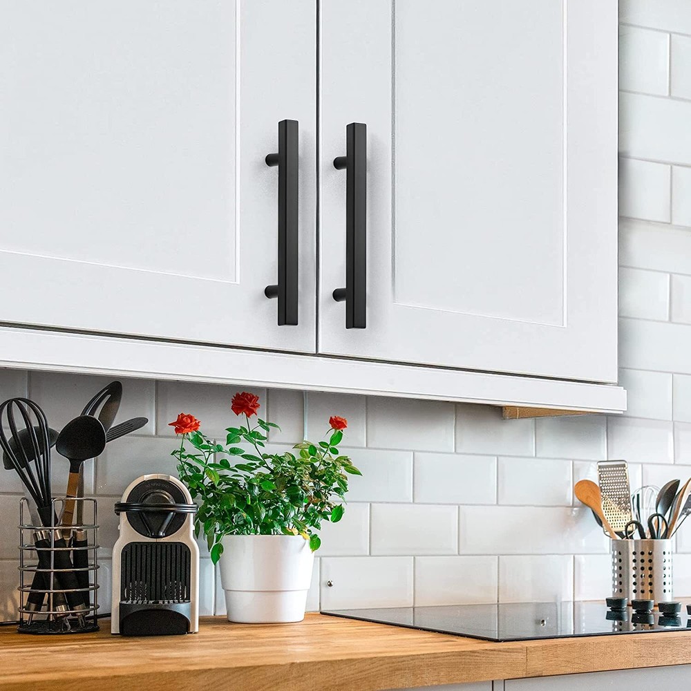 30Pack Black Kitchen Cabinet Pulls Stainless Steel Drawer T Bar Knobs Handles