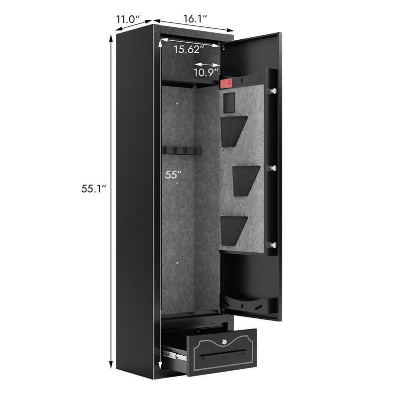 8 - Gun Capacity Rifle Safe Digital Lock for Quick Access Removable Shelf