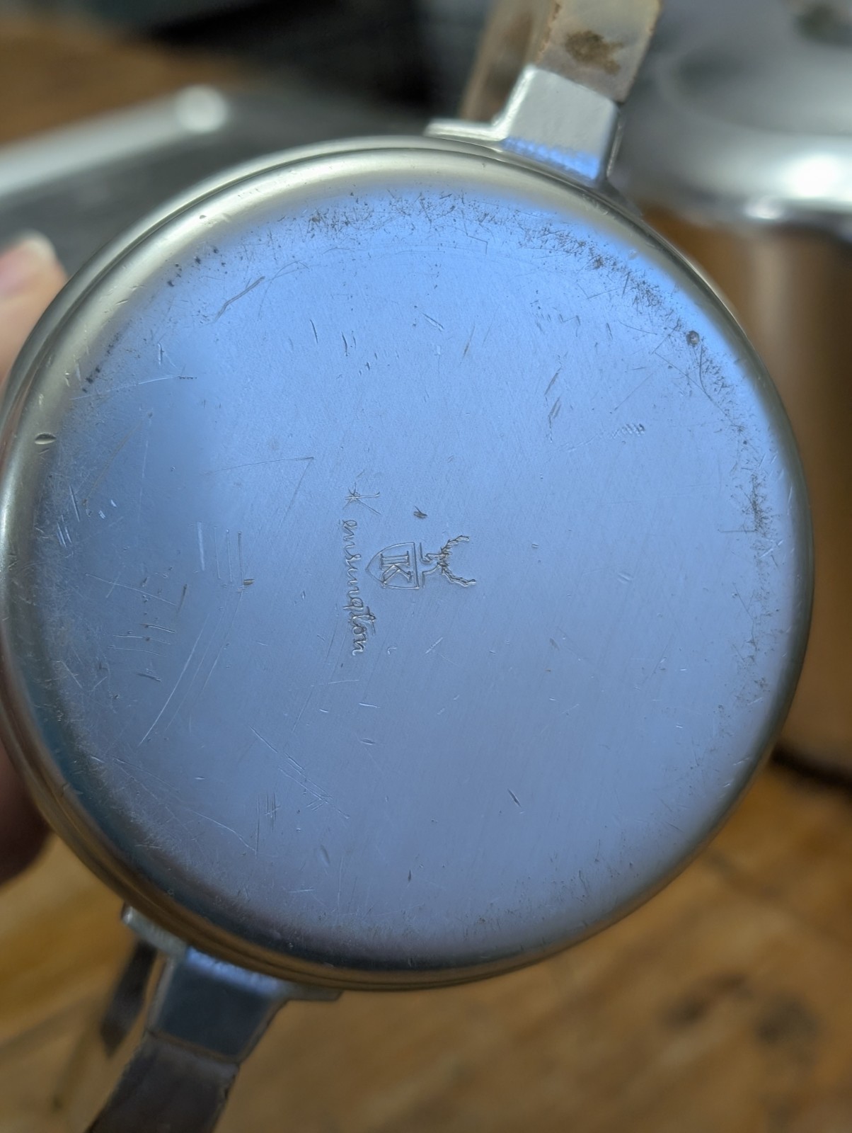 Vintage Aluminum Art Deco Wood Handles MCM Kensington Tea Coffee Set