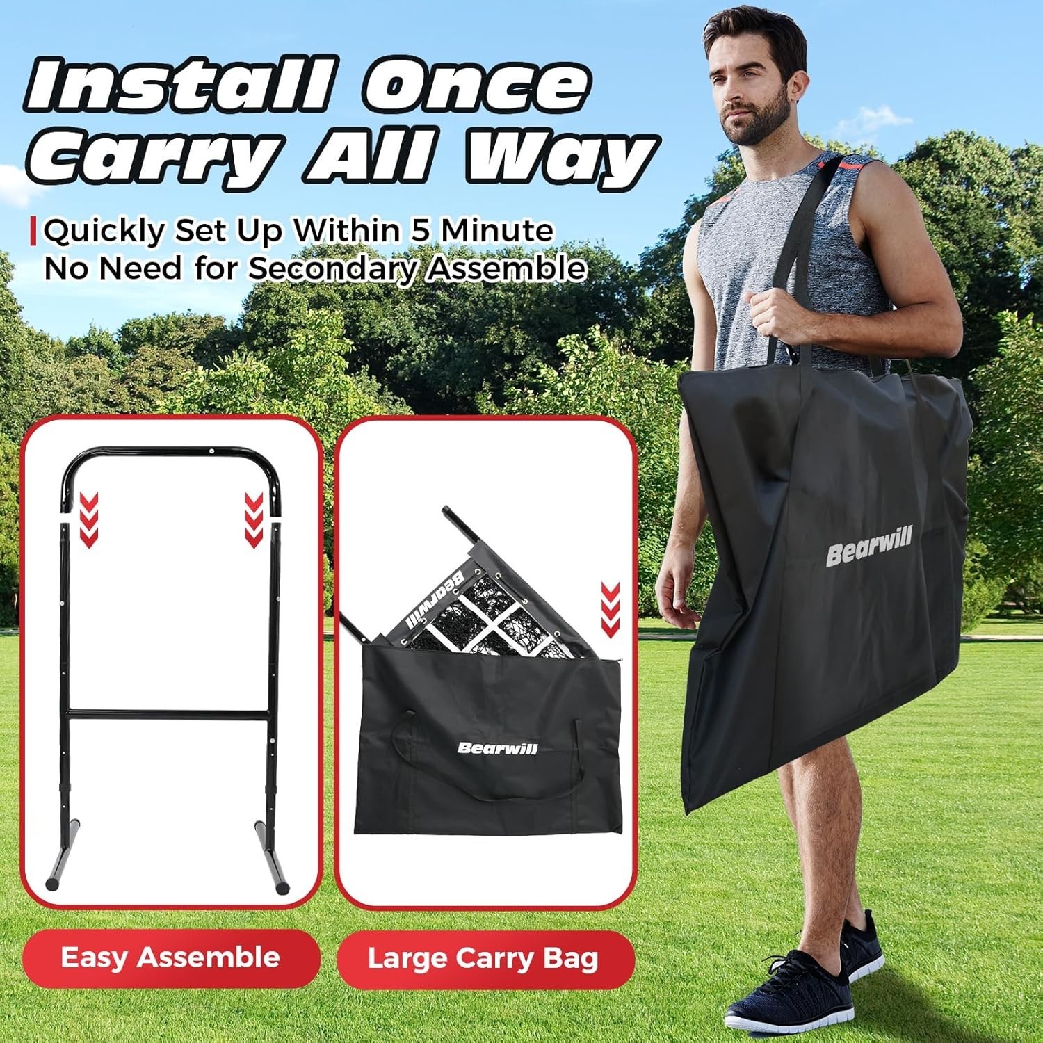 Pitching Net, 9 Hole Pitching Net with Strike Zone, Adjustable Baseball Softb...