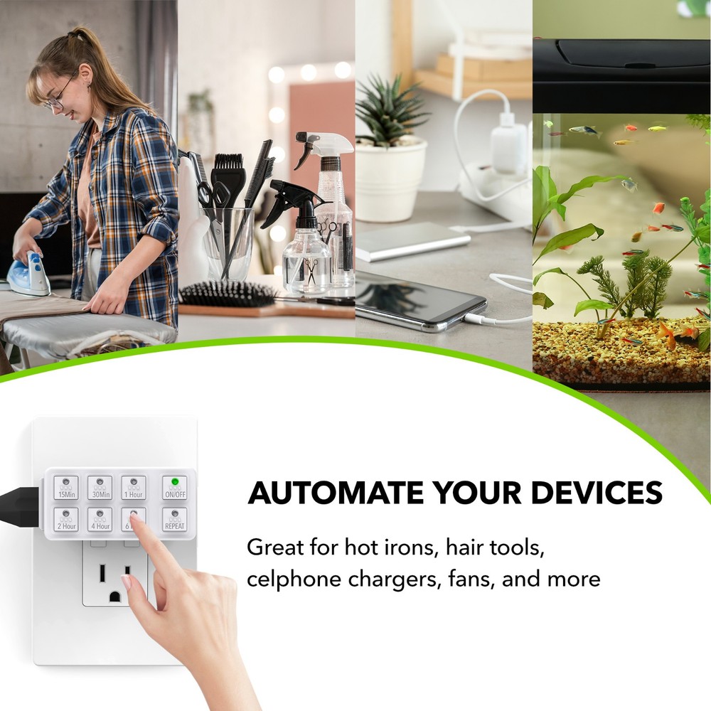 BN-LINK 2 Pack Indoor Countdown Timer with Repeat Function, Heavy Duty 15A/1875W