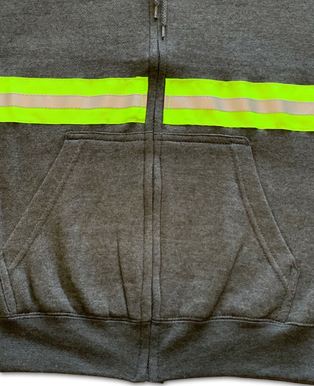 Hoodie Reflective High Visibility Hi Vis Safety Zip Front Work Clothes Uniform