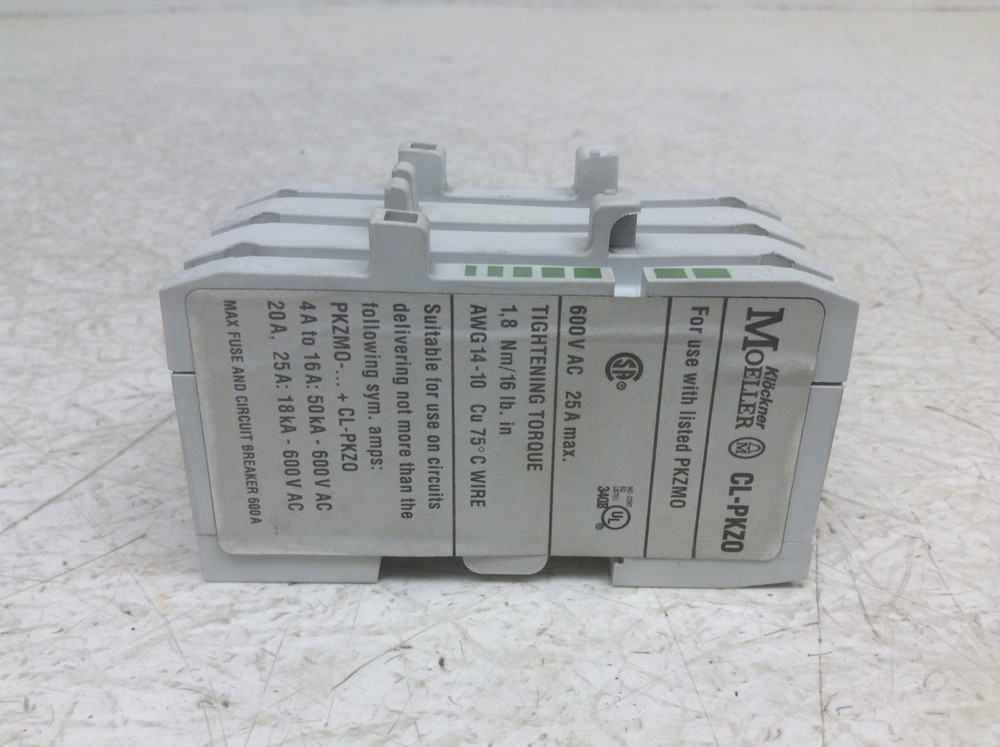 Moeller Klockner CL-PKZ0 Motor Protector Basic Unit 600 VAC 25 AMP CLPKZ0